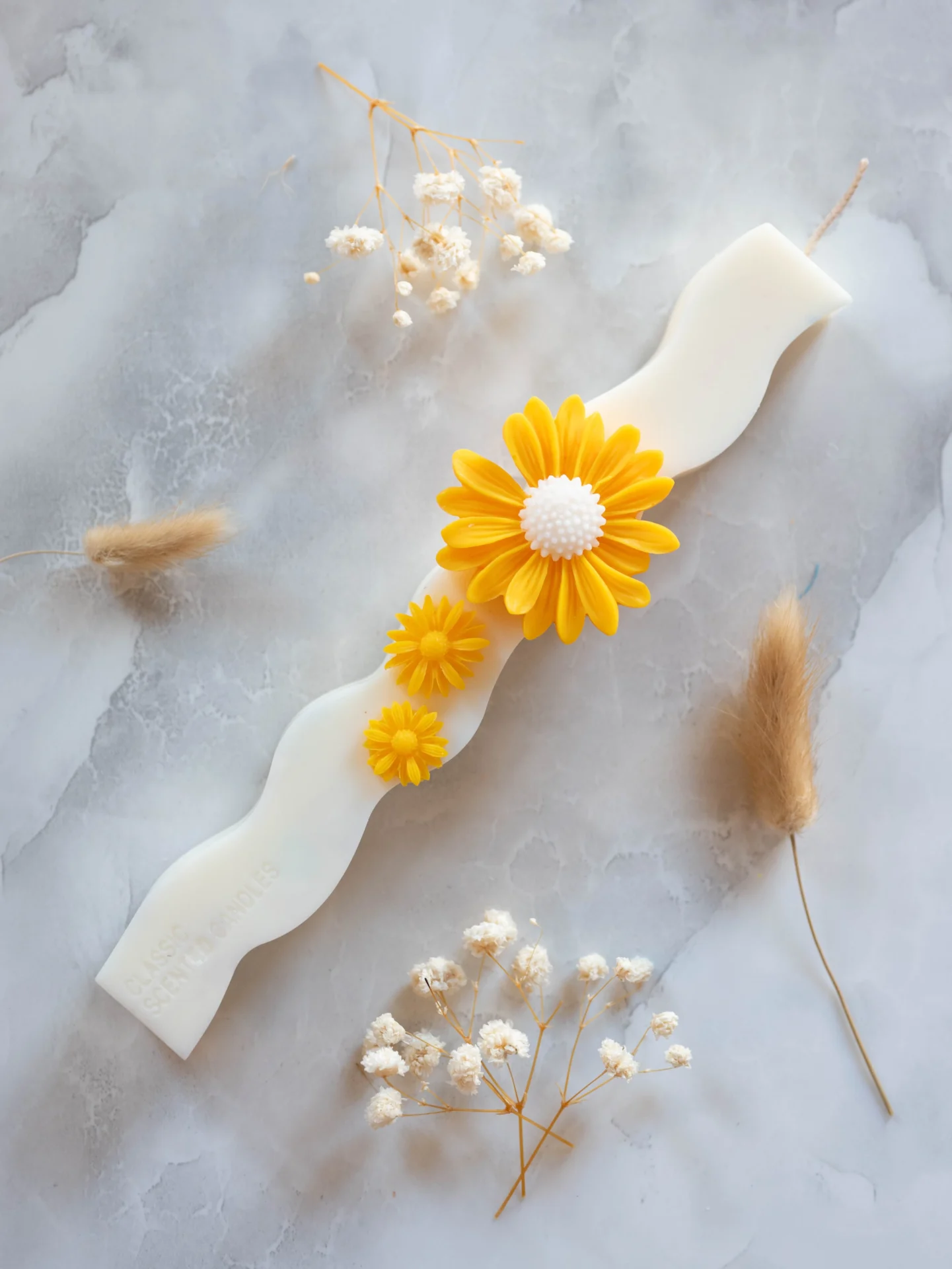 kymatisti lampada me kitrino louloudi - Luce Eterna Κυματιστή Λαμπάδα με Κίτρινο Λουλούδι - Image 1