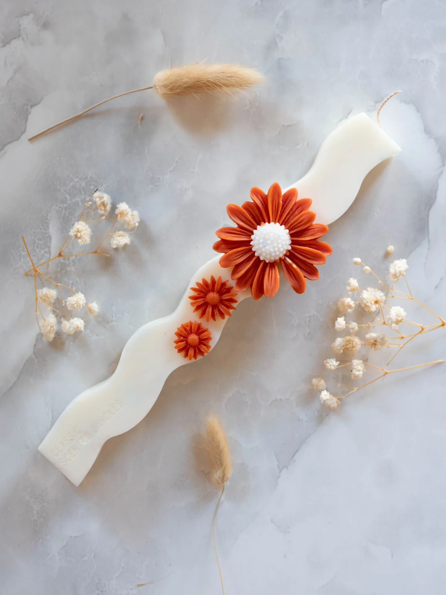 kymatisti lampada me portokali louloudi - Luce Eterna Κυματιστή Λαμπάδα με Πορτοκαλί Λουλούδι - Image 1